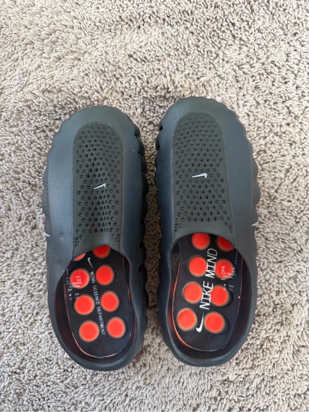 Nike Black Slip-On Clog with Red Dot Insole - Men